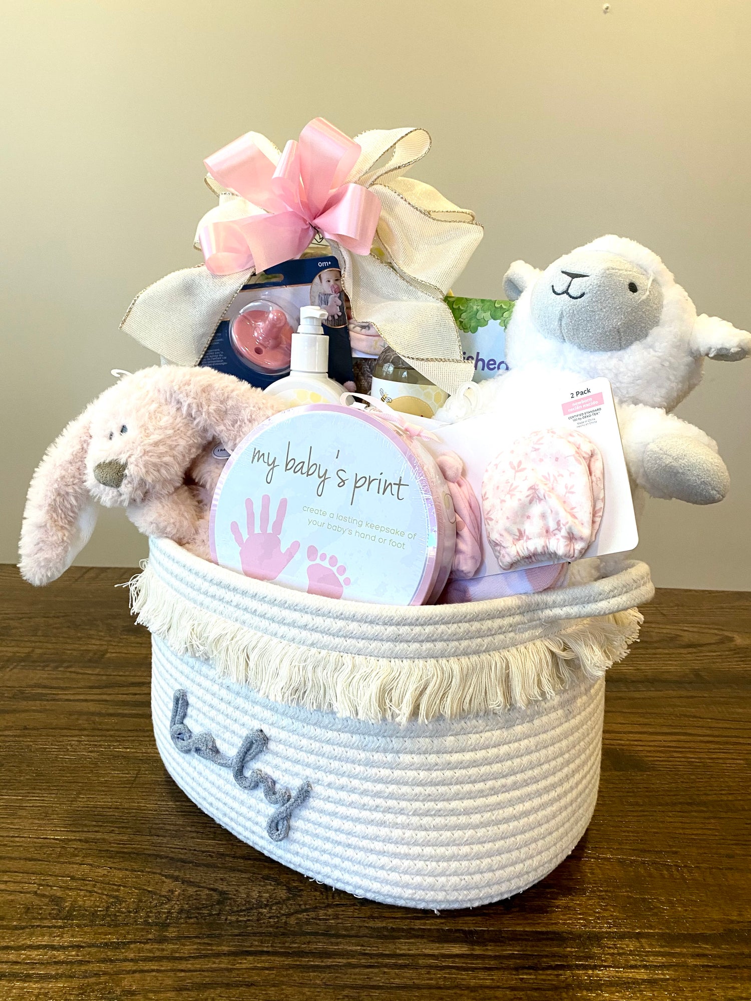 Baby Girl Gift: Welcome Home Precious Baby Basket -Pink - Walmart.com