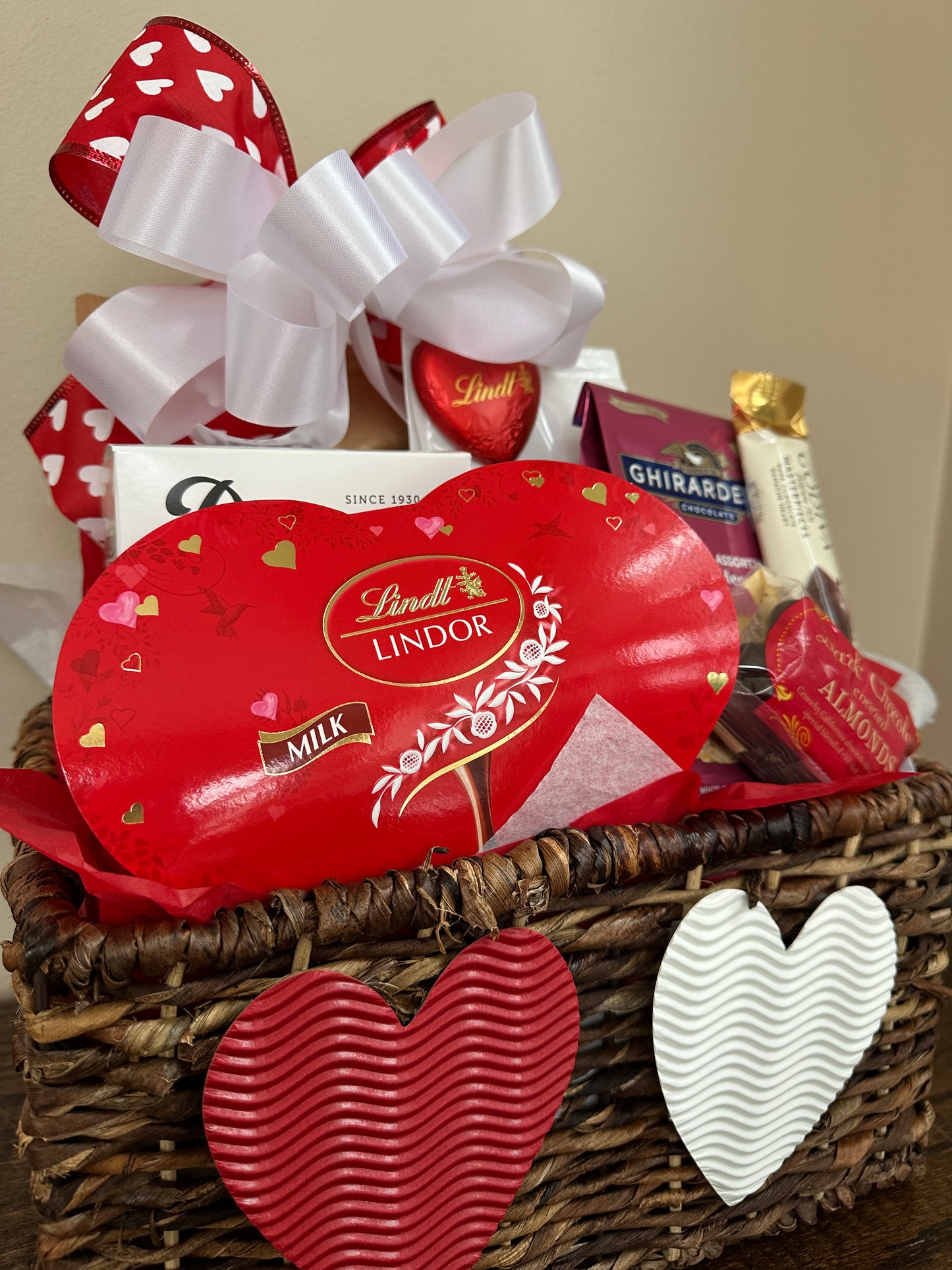 Sweet and Savory Valentine Basket – A Gift Basket Full by Carolina